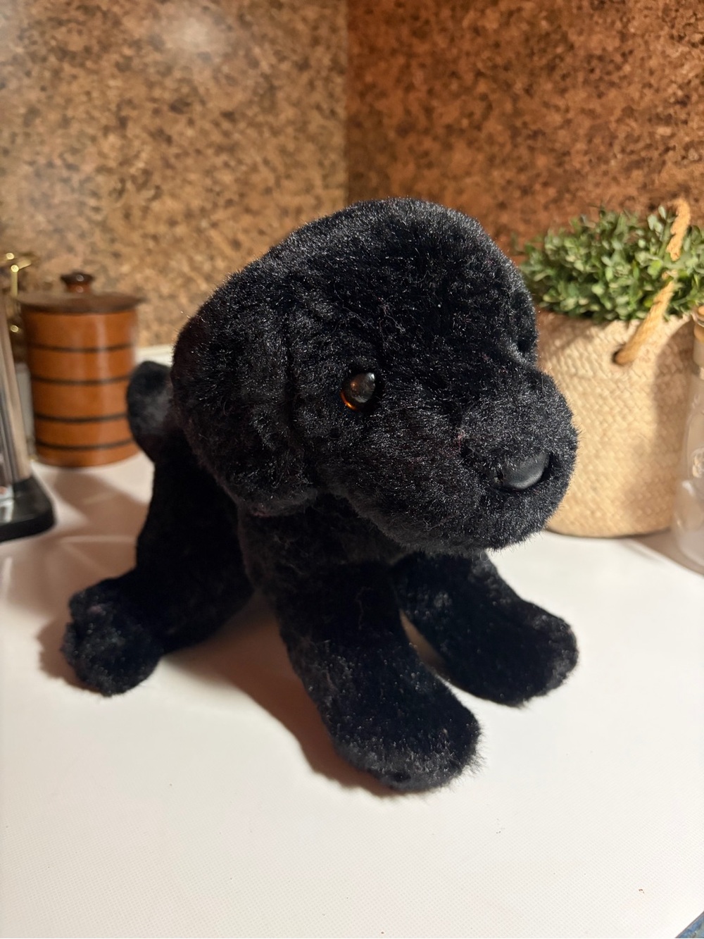 Black Plush Labrador Puppy Toy - Soft Cuddly Stuffed Animal